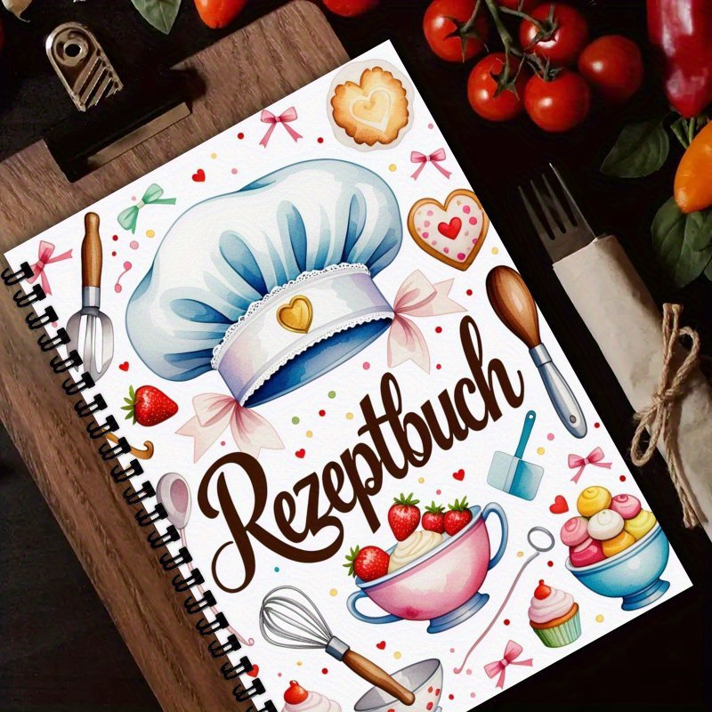 A5 Personalized Recipe Notebook, Personal Organizer, Book With Chef Hat Design, Blank Recipe Planner For Cooking Enthusiasts, Planning Cookbook, Perfect Gift For Cooking Enthusiasts