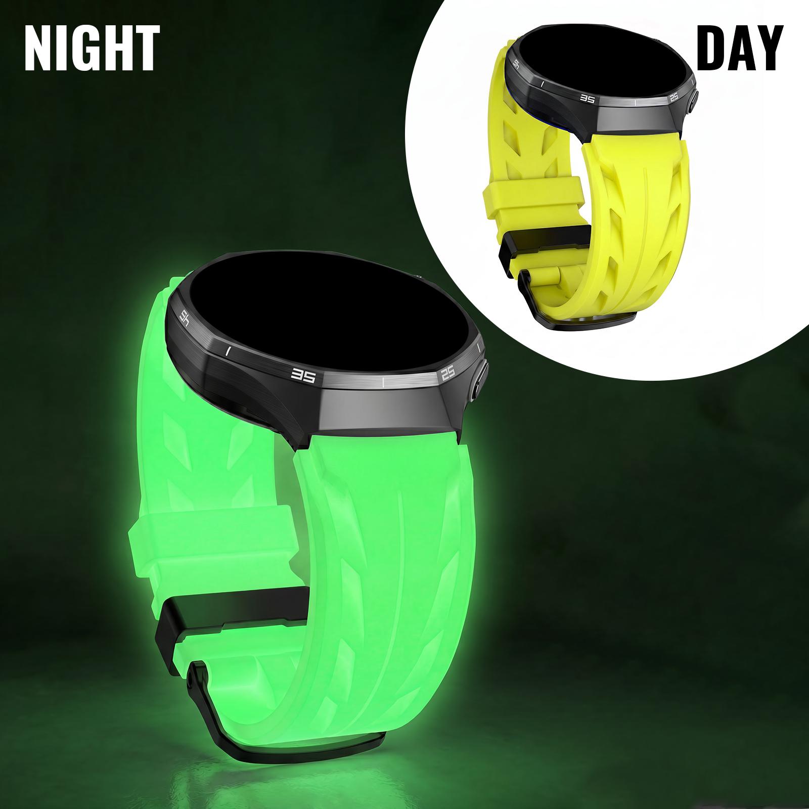 TEMU /22mm Fluorescent Breathable Watch Strap, Suitable For Men And Women, As A Replacement Strap For Sports Activities. Compatible With The Classic