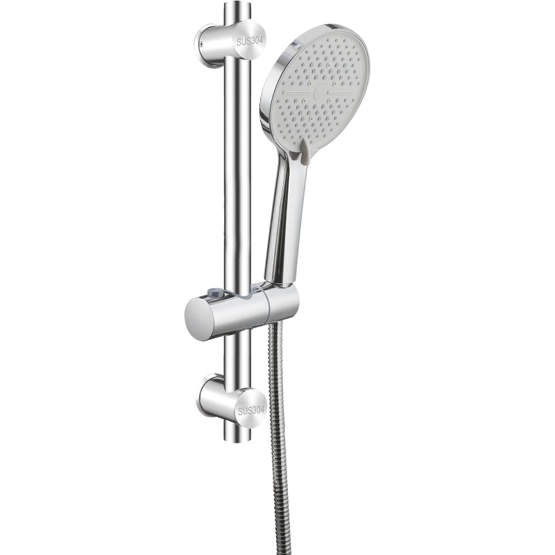 42CM Adjustable Shower Riser Rail Set with 5-Function Handheld Showerhead