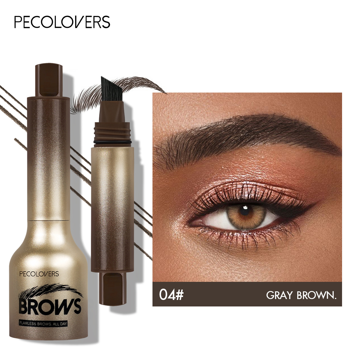 Image of 1pc Eyebrow Dye Pencil Hairline Waterproofing Large Brush Paint Gel Natural Wild Eyebrows Enhancer Tint Pen Cream Makeup