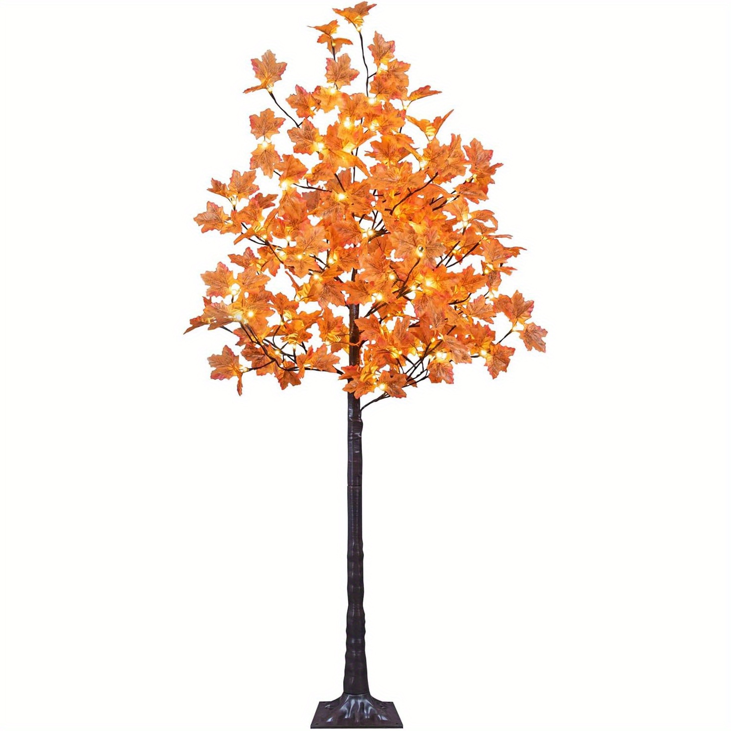 TEMU Artificial 6ft 100 Led 220 Leaves Leaves And Warm White Lights Autumn Halloween Thanksgiving Indoor Decoration