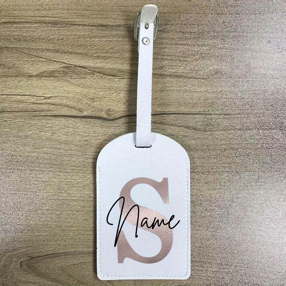 Custom Pu Luggage Tag With A Stylish Retro , Featuring A Monogram. Ideal For Personalizing Your Suitcase, Perfect As Party Favors Or Travel Gifts