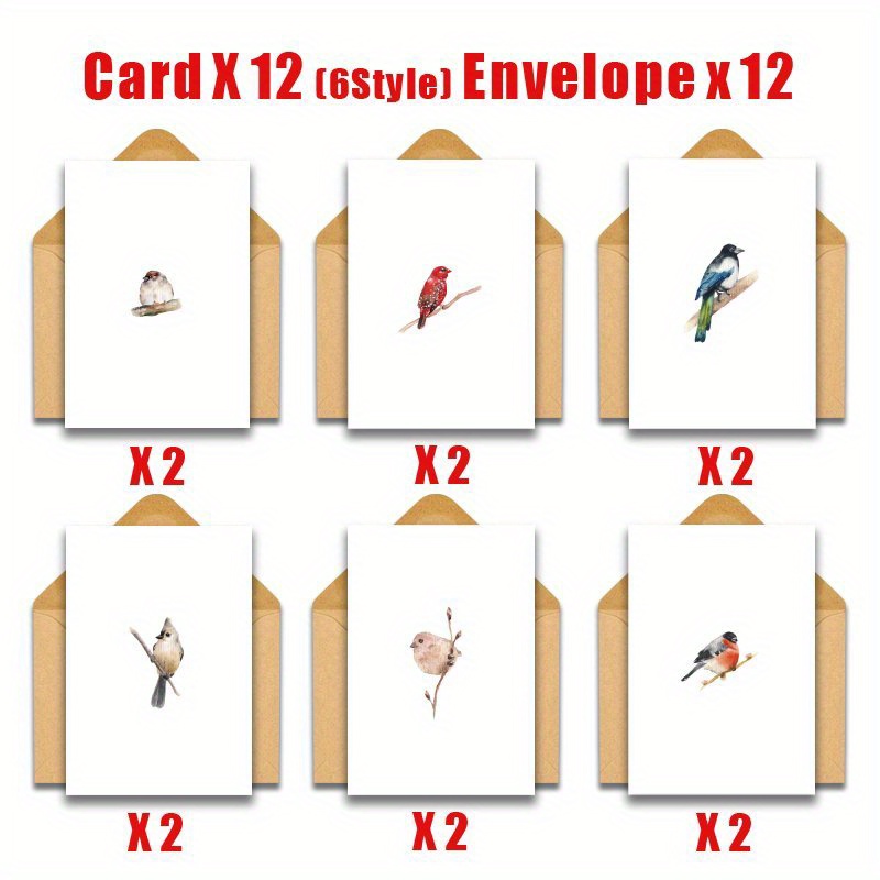 TEMU [24pcs Watercolor Hummingbird Greeting Cards] 24-pack Watercolor Hummingbird Greeting Cards With Envelopes - All- Paper Cards , Teachers,
