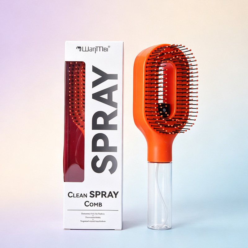TEMU 2-in-1 Hair Styling Spray Comb, Anti-static Reduce Frizz Hydrating, Leakproof Detachable Water Tank, Portable Use For Women Care