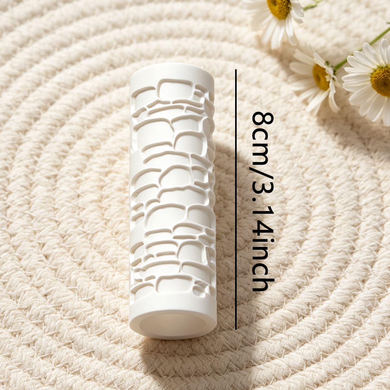 TEMU Polymer Clay Embossing Texture Roller With Stone Pavement Pattern, Making Coasters, Clay Earrings, Wedding Favors, And Pottery Beginners, ,