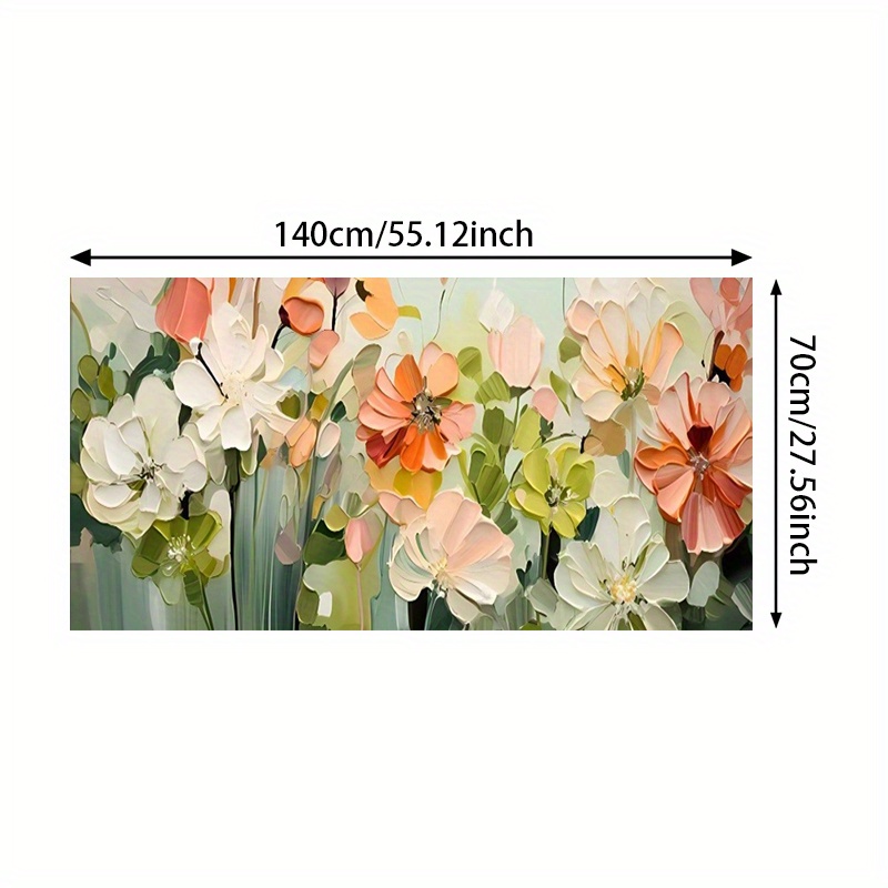 TEMU de Pared en con Flores Abstractas Modernas - Impresión de Flores Vibrantes sin en Rosa, para la Decoración del Salón y Dormitorio, 27.56x55.12 pulgadas (70x140 cm)