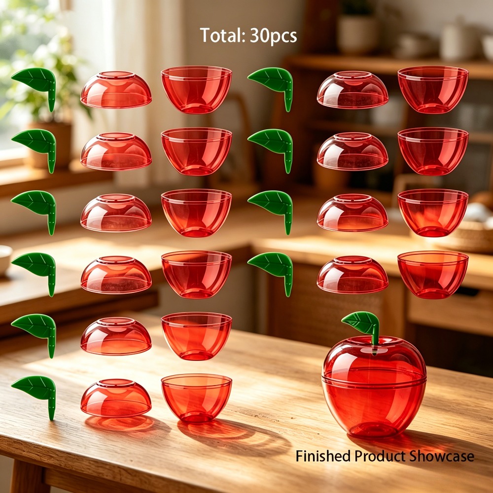 TEMU Gift Set For Her/him: 30pcs - 10 Leaves + 10 Bases + 10 Lids, -shaped Gift Box Set, Large-capacity Transparent Plastic Packaging Box, Decorative