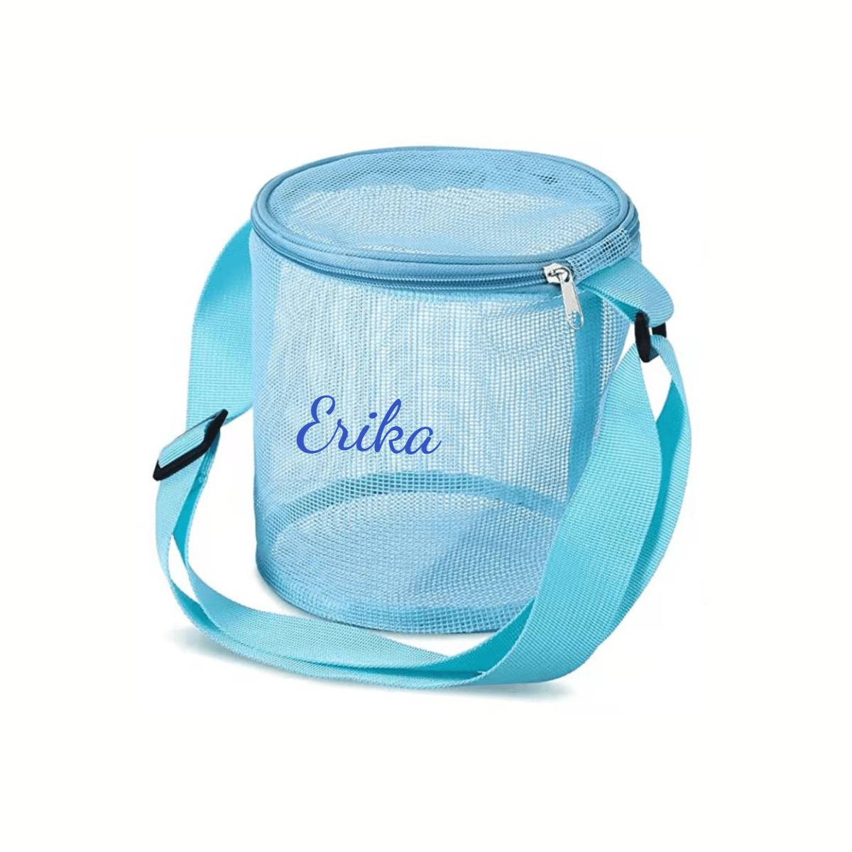 TEMU 1pc Embroidery Customization Beach Seashell Mesh Bag Portable Buckets Shell Collecting Tote Beach Bag Adjustable Carrying Straps Sandboxes Net