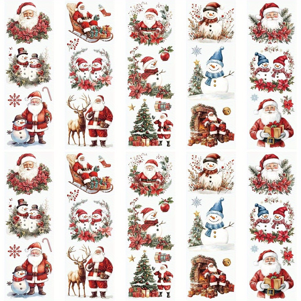 

10pcs Christmas Rub On , Snowman Decals Decals For Diy Scrapbooking