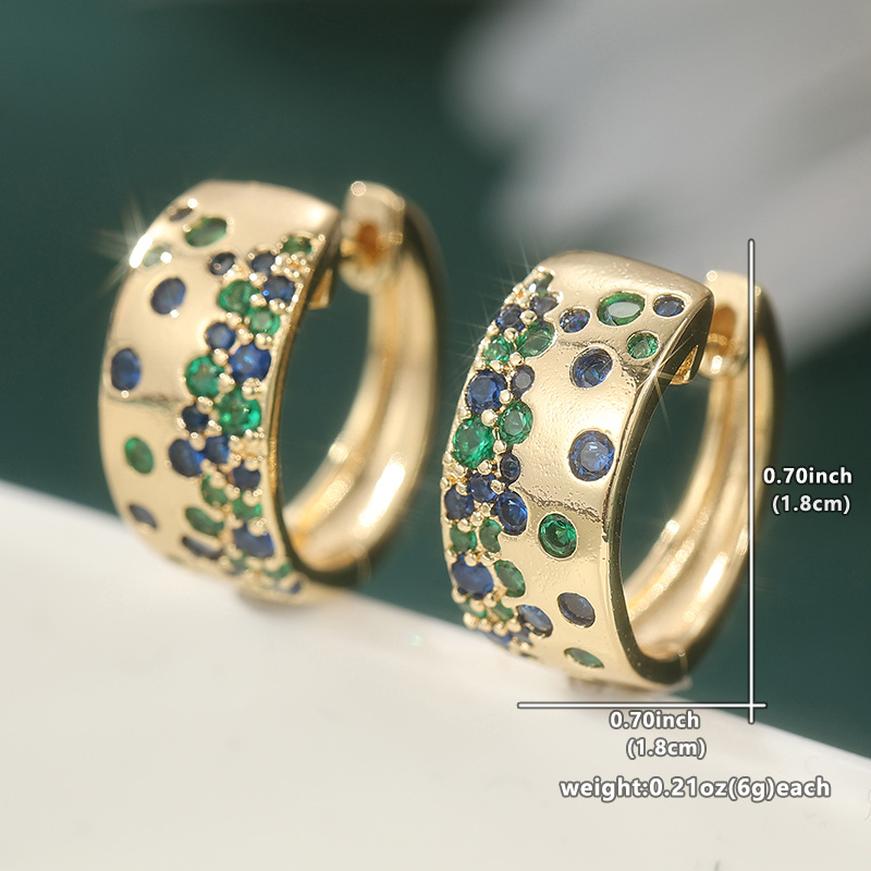 Women's Plated Bohemian Hoop Earrings with Studs