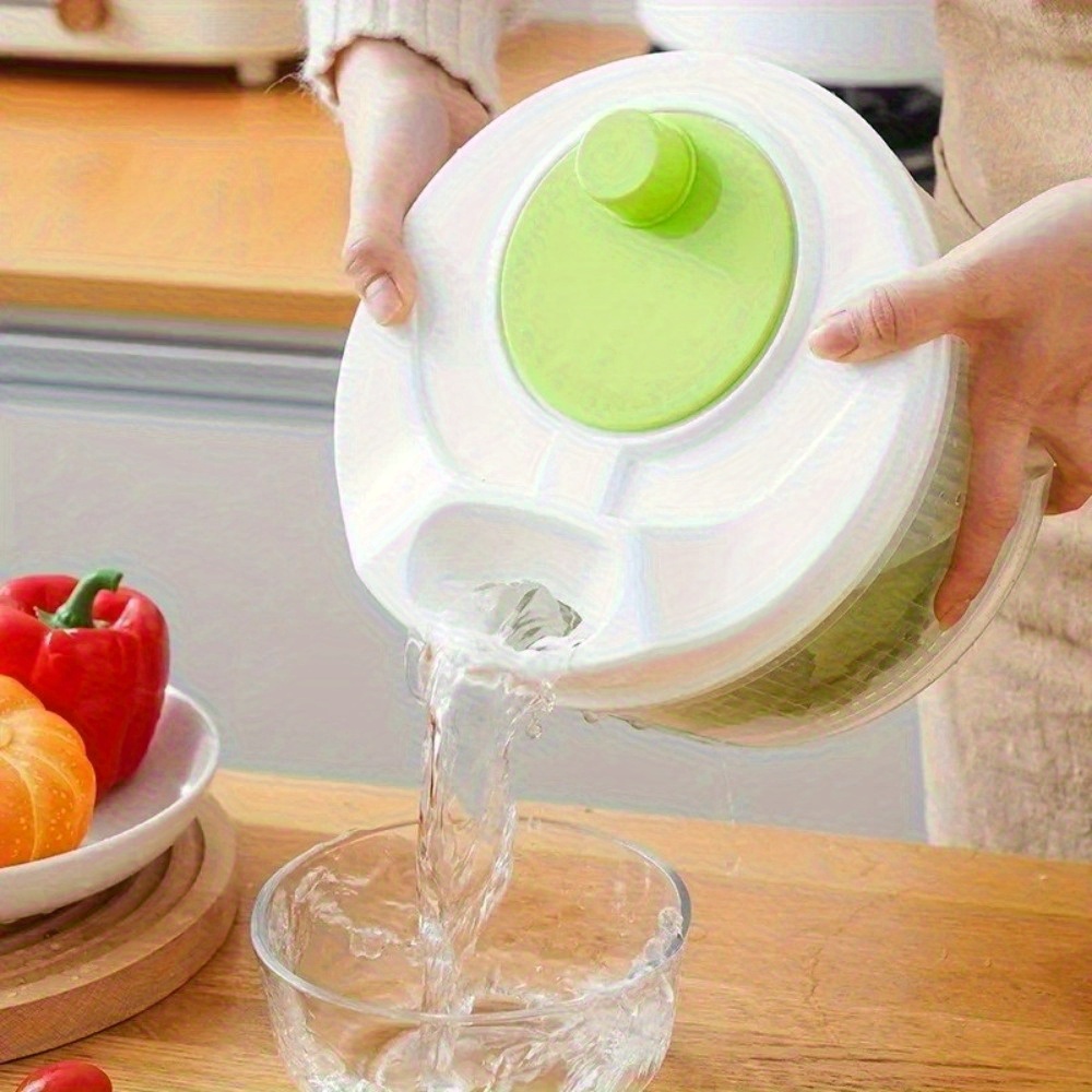 TEMU Ergonomic Salad Spinner & Vegetable Washer - Durable Plastic, No Electricity Needed, 4-scene Kitchen Greens Drainer Strainer Crisper Tool For ,