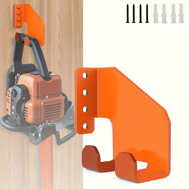 TEMU Heavy-duty Chainsaw Hanger - Oversized Heavy-duty Metal Garage Wall Mount Rack, Pre-drilled Holes, For Garage, Workshop, Professional And Home