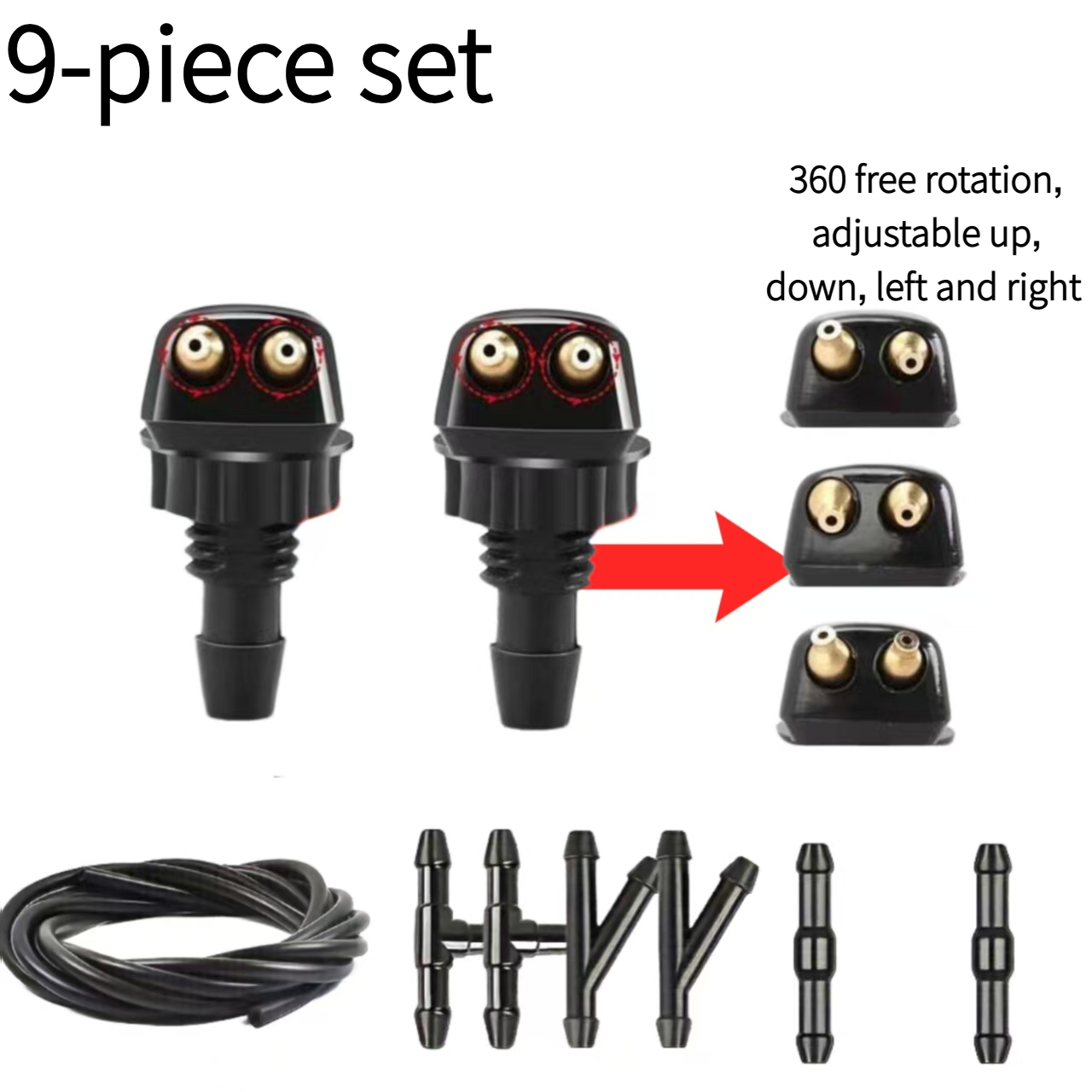 TEMU Universal Car Windshield Washer Nozzle Kit, Compatible With Multiple Vehicle Models, Easy Replacement And Quick Installation, A For Clear