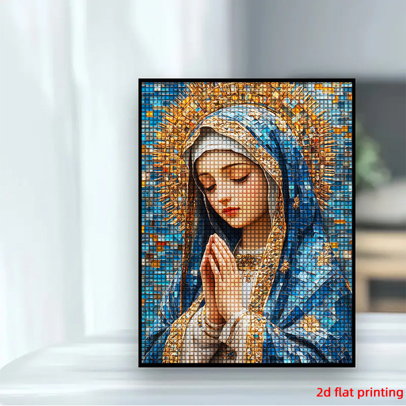 TEMU 2d Flat Printing Frameless 1pc 5d Round Diamond Frameless Large Size Diamond Painting Size 30x40 Cm Suitable For Beginners And Craft Lovers