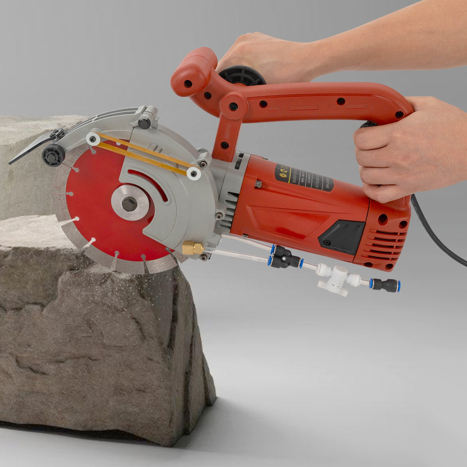 Red Slotting Machine Concrete Wall Cutter With 7.48inch Diamond Blade | 2.8inch Max Cutting Depth, Water Pump, Dust For Construction Renovation | Brand: Wanlecy