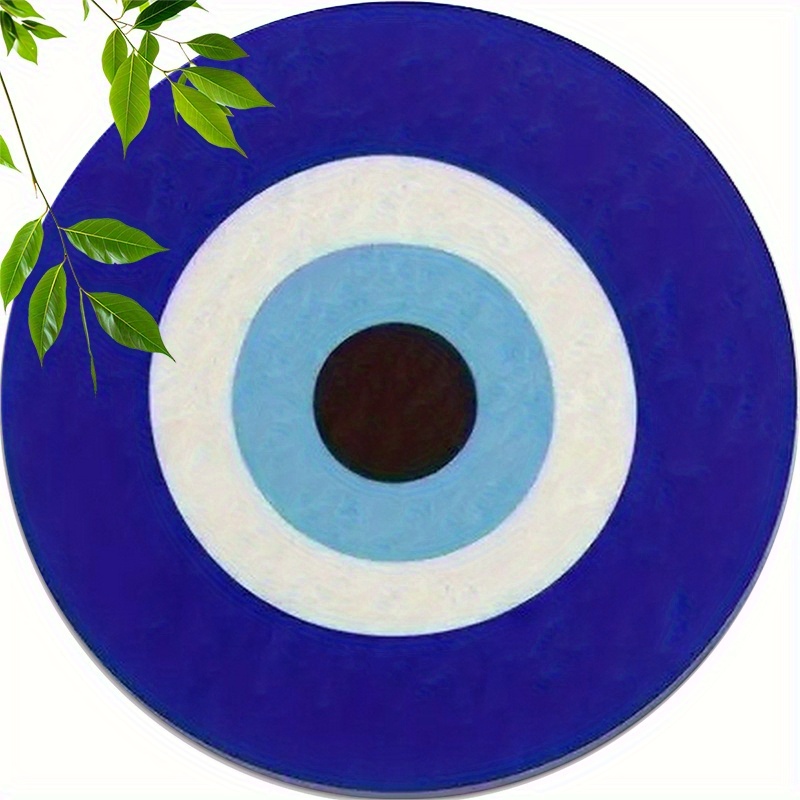 TEMU Ensemble de 6 sous-verres en bois avec œil turc bleu - Sous-verres ronds de 10 cm (4 pouces) parfaits pour cafés et bars, lavage à , idéal pour