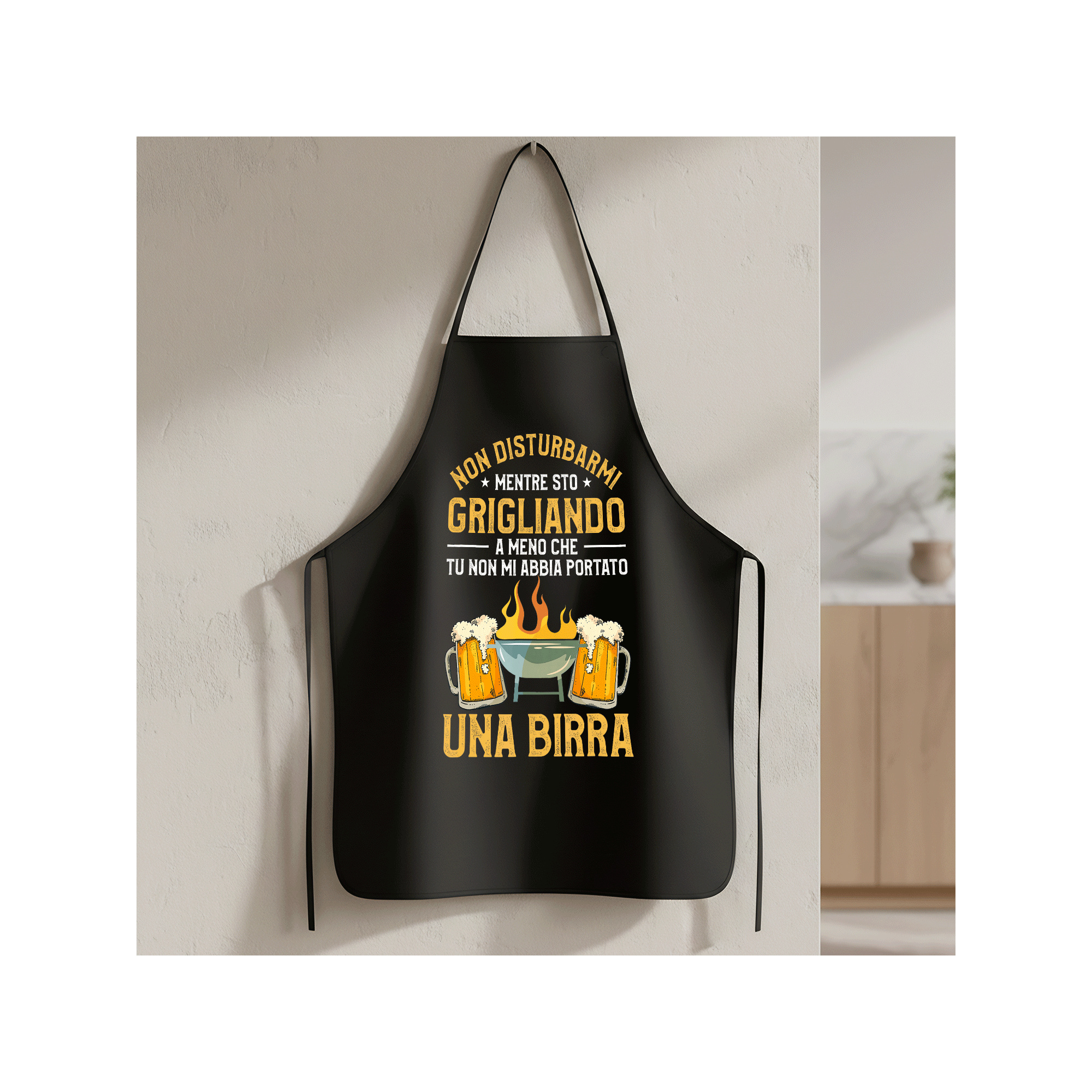 TEMU Non Disturbarmi Mentre Sto Grigliando e Birra - Camicia con Stampa e Grembiule - Grembiule Unisex Resistente, e Divertente, Idea Regalo per e