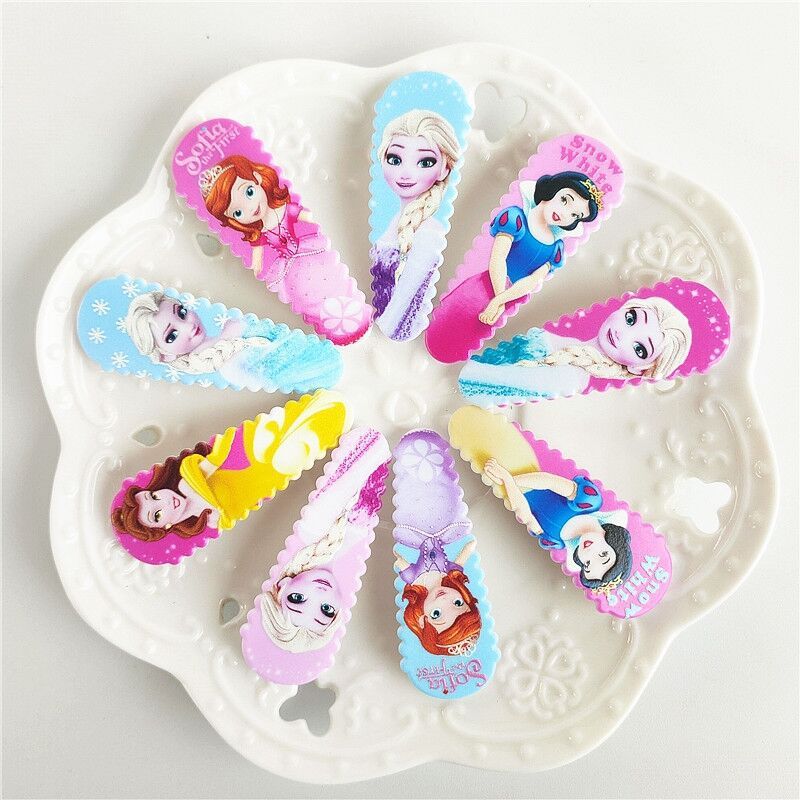 

1pc Barrette Mignonne Princesse Elsa Blanche-Neige de La Reine des Neiges Accessoire de Cheveux Clip Latéral Sirène