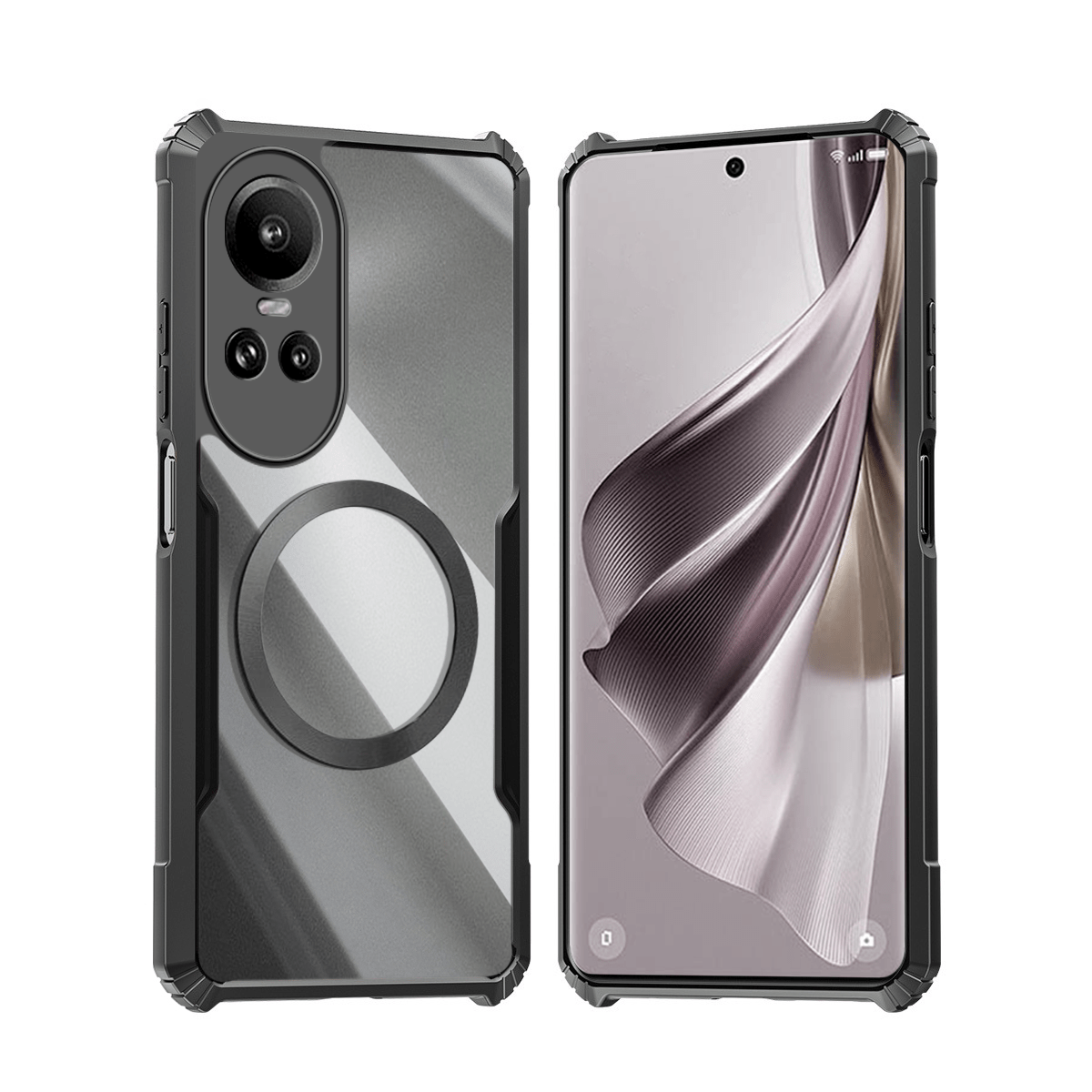 TEMU Phone Case - Phone Cases Designed For Oppo Reno 10 5g Featuring Magnetic , Shockproof Material, A Soft Cover, And A Transparent Acrylic Back For