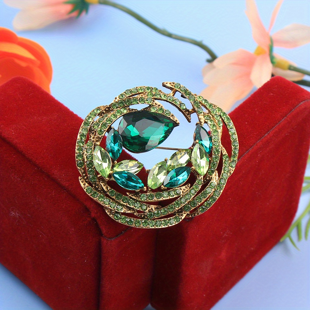 Image of Personality Geometric Ring Rhinestone Luxury Brooch