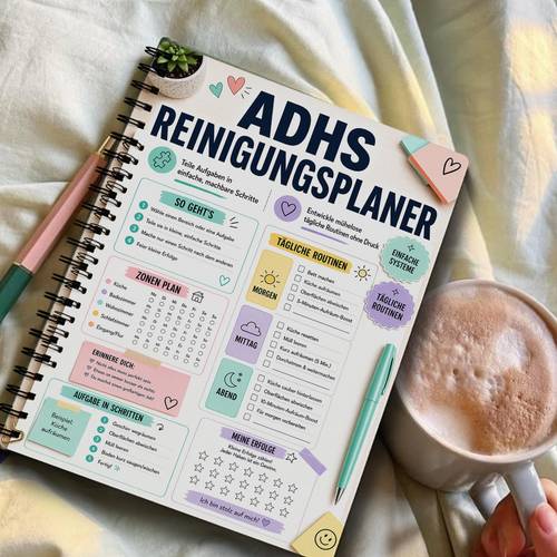 german version clipbook home and cleaning organizer for students workers and renters task to cleaning routines track progress reduce stress and a neat