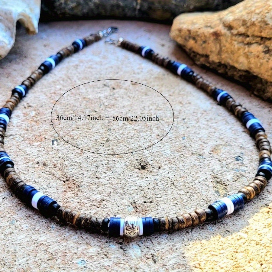 TEMU Collier de perles en naturelle de style ethnique - Un accessoire facile et pour hommes et femmes