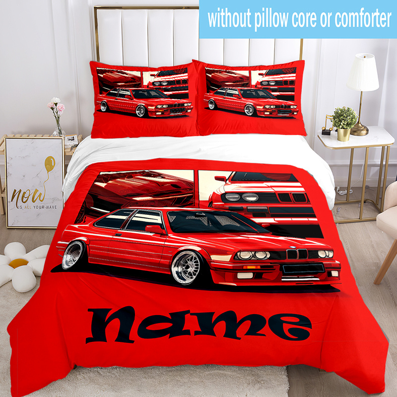 

3pcs Personalized Print Bedding Set - Custom Name, Super Soft Polyester, Skin-friendly, Includes Quilt Cover & 2 Pillowcases, For Bedroom & Decor, Machine Washable, Bed Accessories