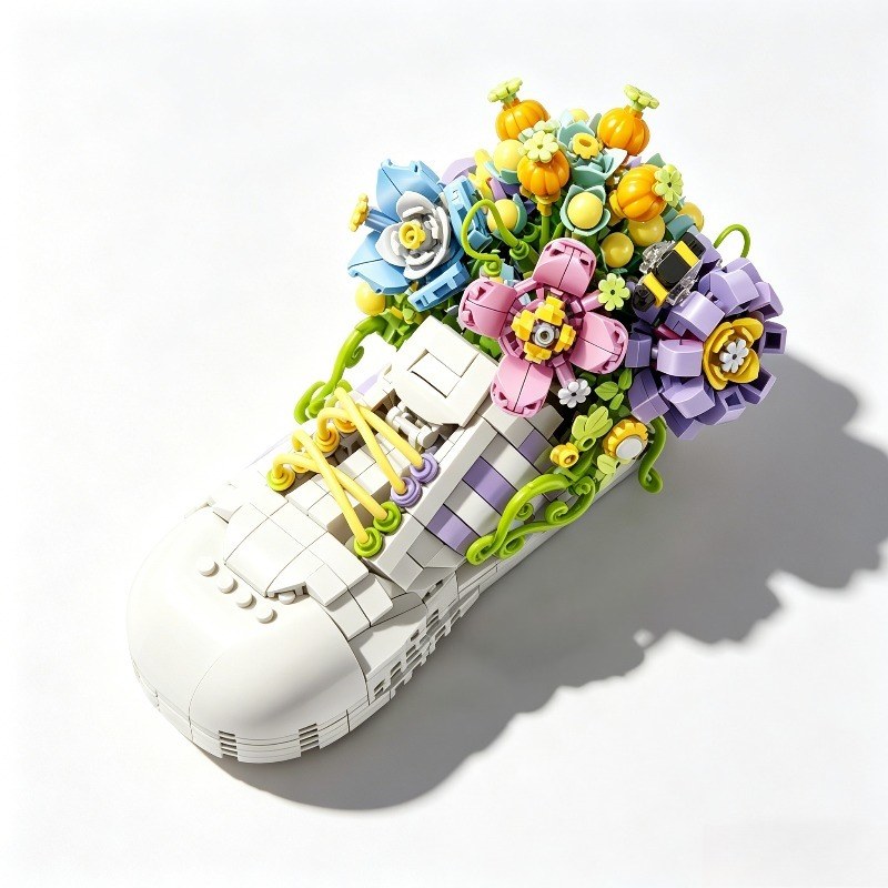 749pcs Flower Shoes Detailed Creative Building Blocks Toy Set