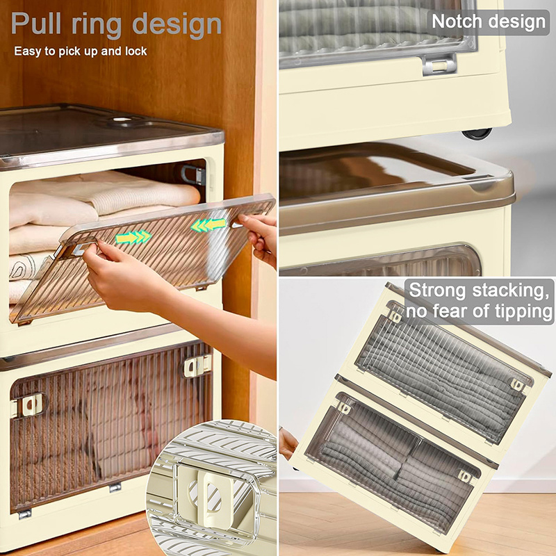 Foldable Living Room Storage Box with Side Opening Door