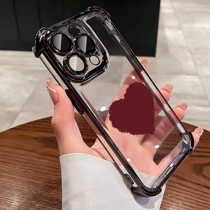 TEMU Phone Case: Minimalist Red Heart Pattern Phone Case Phone Case Suitable For Iphone 17 Pro 15 14 Plus 13 12 11 Pro Max 17 Air, Electroplated