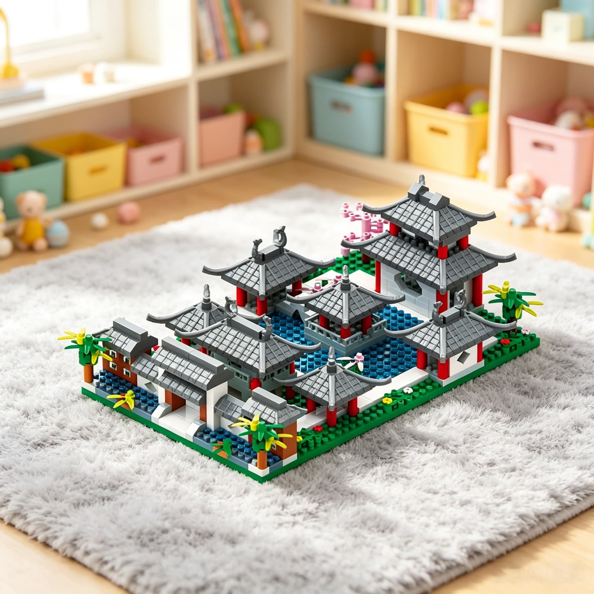 TEMU Kit da 468 pezzi mattoncini tradizionale giardino di Suzhou, puzzle giocattolo di costruzione di villa cinese, a , regalo per feste di Halloween