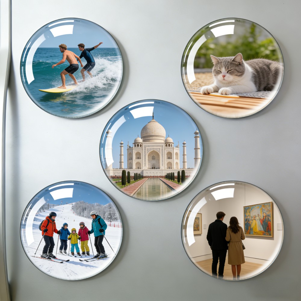 Set of 5 Personalized Commemorative Photo Magnets, Gift Idea