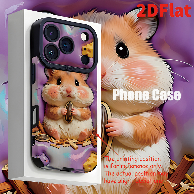 item picture phone case 2d flat   hamster eating     suitable for iphone   air 17 pro 17 pro   16     pro max   plus 15 pro 15 pro max 14 14 plus 14 pro 14 pro max 13 pro max