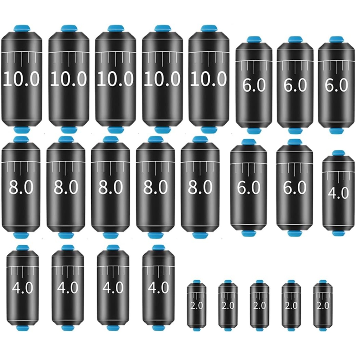 Image of 25pcs Sliding Weight Pendant System - 2g To 10g 5-weight Adjustable Weights, Lead Weights Suitable For Freshwater Fishing Sinkers, Compatible For Casting, Spinners, Spoon Fishing & Weighted Lines