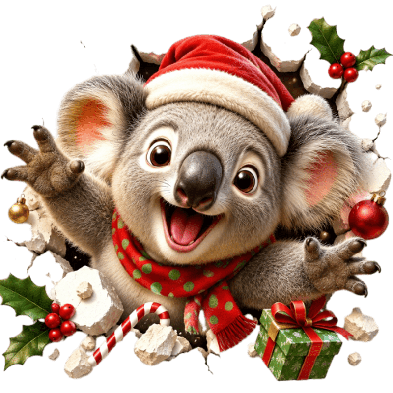 TEMU 2d Flat, 1pc 2d Flat Pattern Decal, Christmas Window Sticker, Window Flower, Glass Decal, Window And Door Decorative Sticker, Christmas Koala