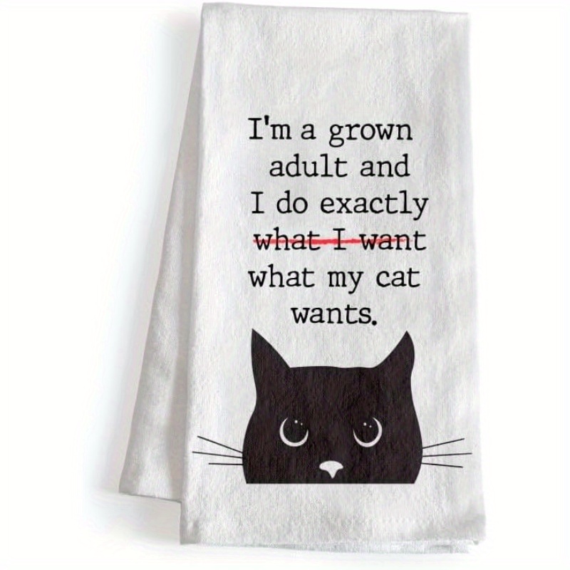 TEMU Cleaning Cloth 1pc Kitchen Towel 1pc, Fun Black Cat Cleaning Cloth, Kitten Dish Towel, Cat-themed Kitchen Gift For Cat Lovers, Kitten Tea Set