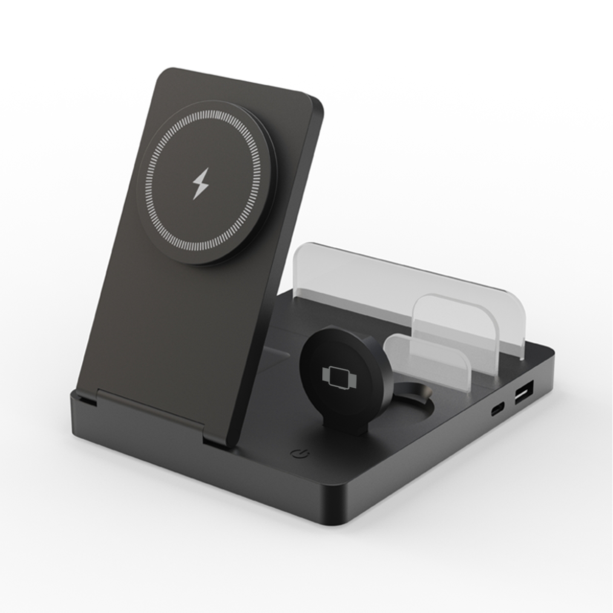 TEMU [6in 1 Wireless Charging Station] Mag Safe Fast Charging Station For Multiple Devices, 20w Wireless Charger With5-slot, Detachable Dividers,