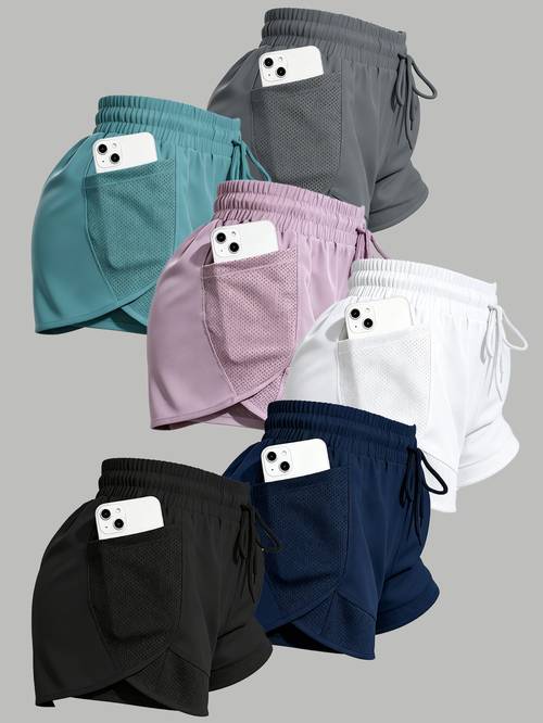 pantalones cortos deportivos para mujer de con forro, -exposición, pantalones cortos de running con bolsillos, pantalones cortos de malla para yoga, gimnasio y entrenamiento, pantalones cortos casuales de rápido para exteriores