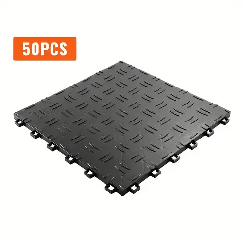 garage tiles interlocking 12 x 12 x 0 53 inch 50 pack non slip double sided texture flooring tiles black for garages basements repair shops