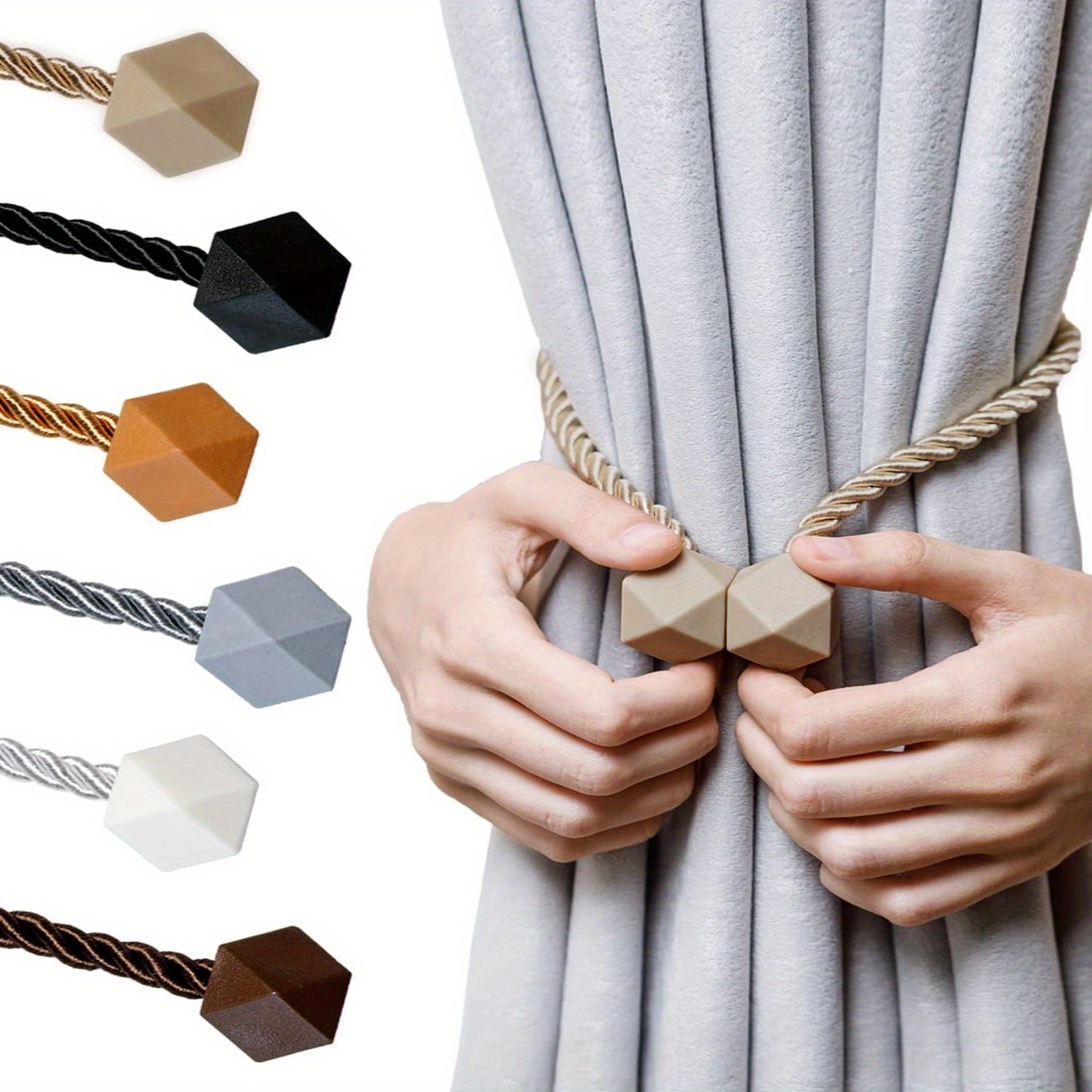 6 Pack Heavy Duty Magnetic Curtain Tiebacks - Strong Magnet Holdbacks for Thick Or Thin Curtains, Living Room, Bedroom, Office, Kitchen - Modern Window Drapes Clips (6 Pack), Living Room Curtain Holders, Modern Design, Durable Construction
