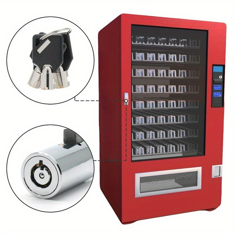 4pcs Universal Vending Machine Security Lock Set - Same Key Design, Durable Tubular Slot Construction, Easy Installation, Suitable for Soda, Snack And Candy Machines