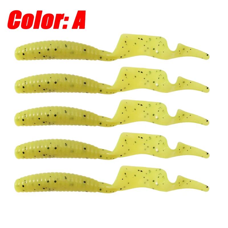 10pcs/bag Spiral Tail Pvc Fishing Soft Lures 8.5cm/3.35inch 4.5g Jig Artificial Soft Bait For Freshwater And Saltwater Fishing Tackle