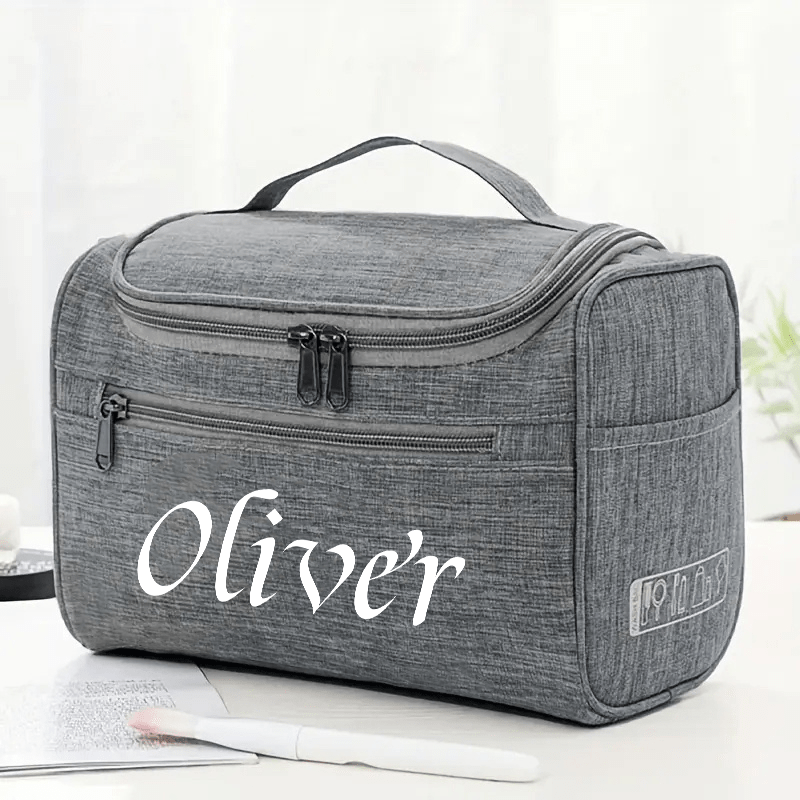 TEMU Personalized Custom Letter Cosmetic Bag, Toiletry Bag, Storage Bag, Featuring 4 Mesh Pockets And A Large Opening For To Small Cosmetics. Unisex,
