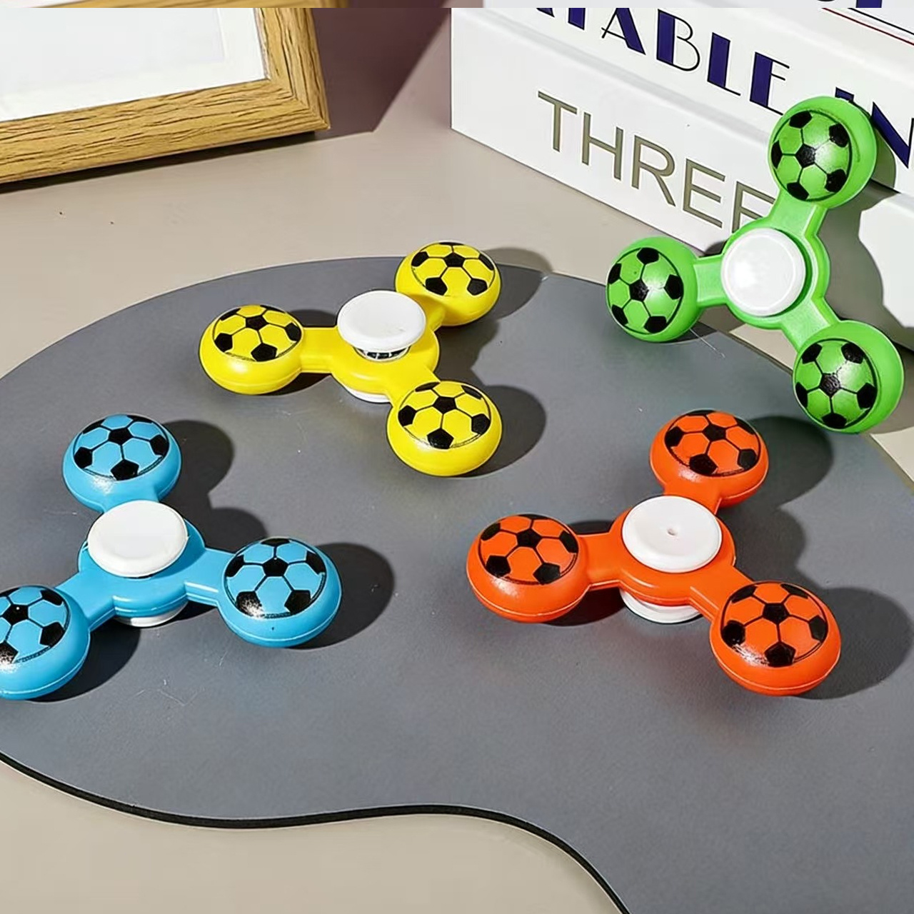 10pcs soccer ball shape fidget spinners cute toys classroom prizes birthday event party christmas halloween day gifts   stress relief toys summer outdoor toys pocket toys random Product details 1