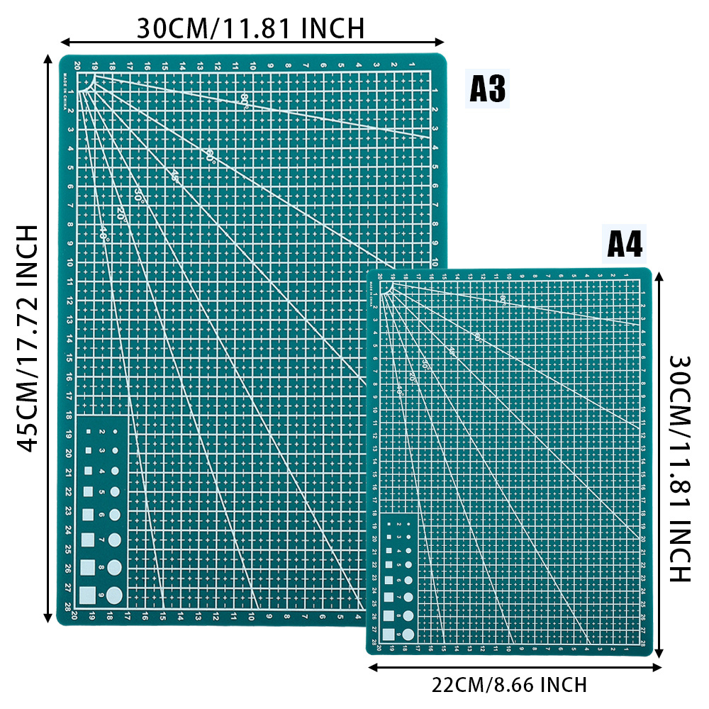 TEMU Precision A3 Rotary Cutting Mat, Pp Material, Ideal For Sewing & Craft Projects