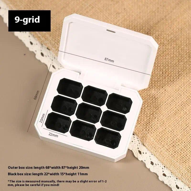 TEMU Boîte de rangement magnétique à 9 compartiments, idéale pour le rapide Nail Art, revêtement solide, vernis à dégradé