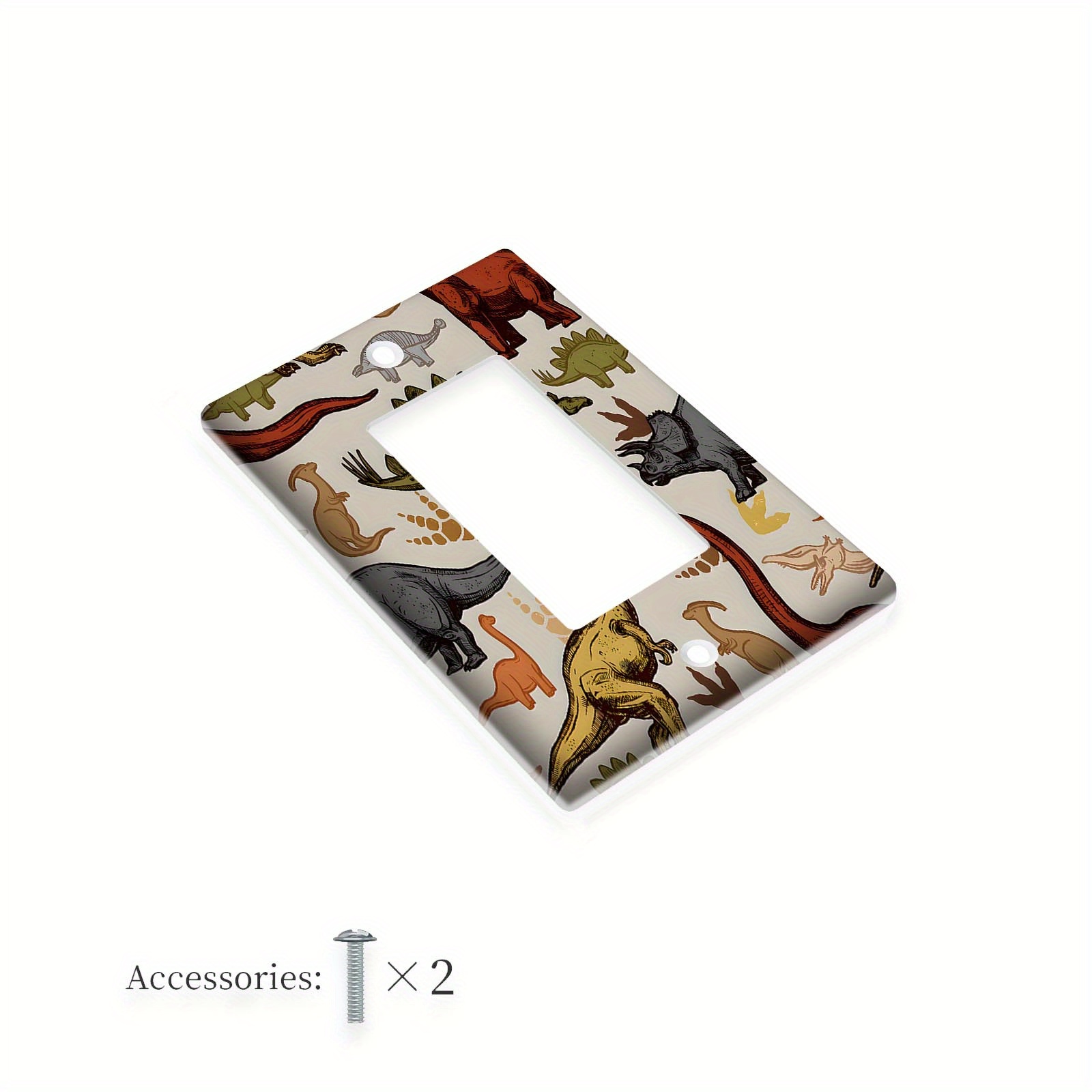 TEMU 1pc Plaque d'interrupteur d'art dinosaure 1 branche/2 branches - Améliorez votre décoration - Plaque d'interrupteur , et