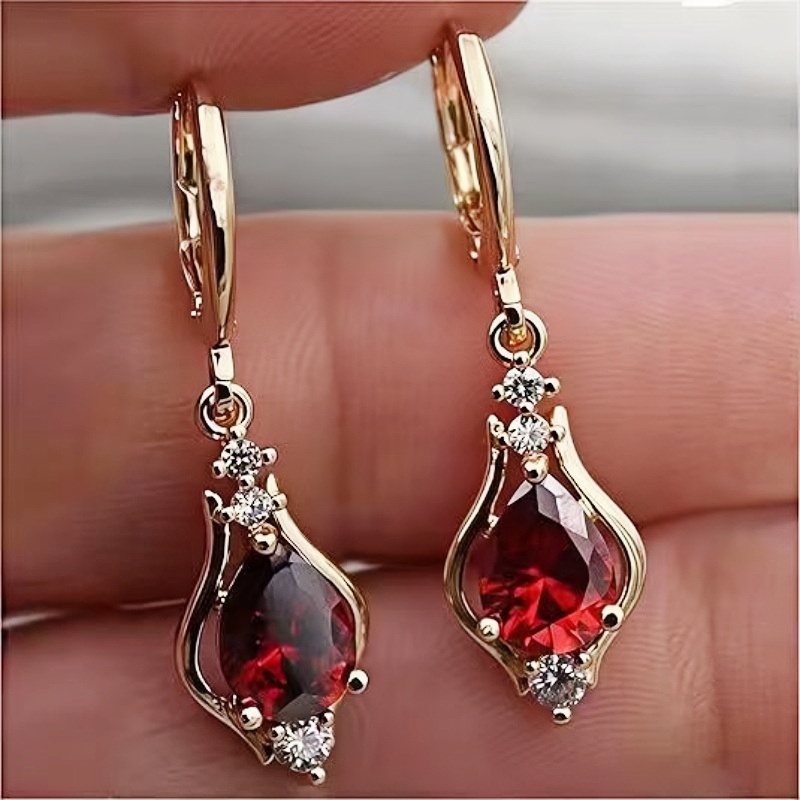 TEMU Orecchini pendenti per donna, forma a con di zirconia, vaso, , per , feste, matrimoni quotidiani, orecchini eleganti, regalo di gioielli