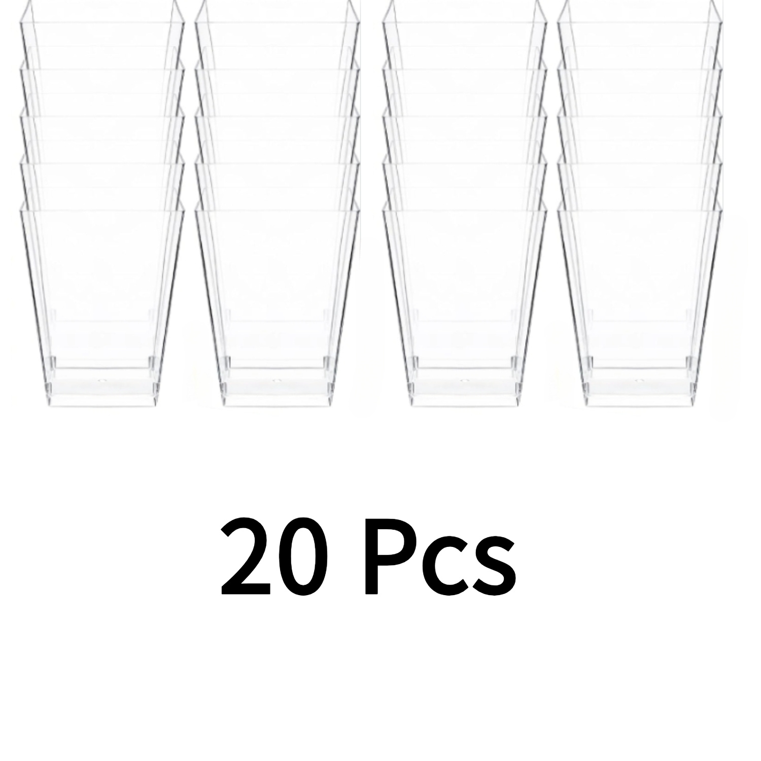 Image of 20pcs 150ml/5oz Square Clear Plastic Dessert Cups, Small Clear Plastic Tumbler Cups Great For Desserts, Appetizers, Puddings, Mousse And More