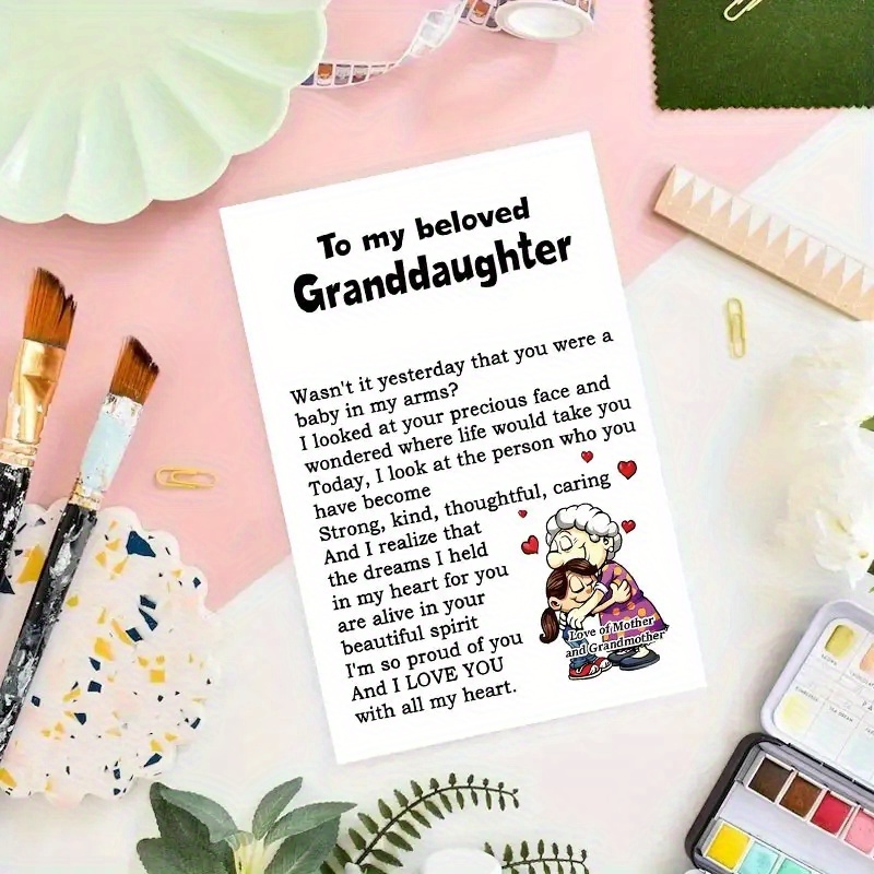 TEMU Pre Order 4pcs (2 Greeting Cards+2 Envelopes) Granddaughter Birthday Card - Inspirational Message From "you Are A ", Perfect For Celebrating